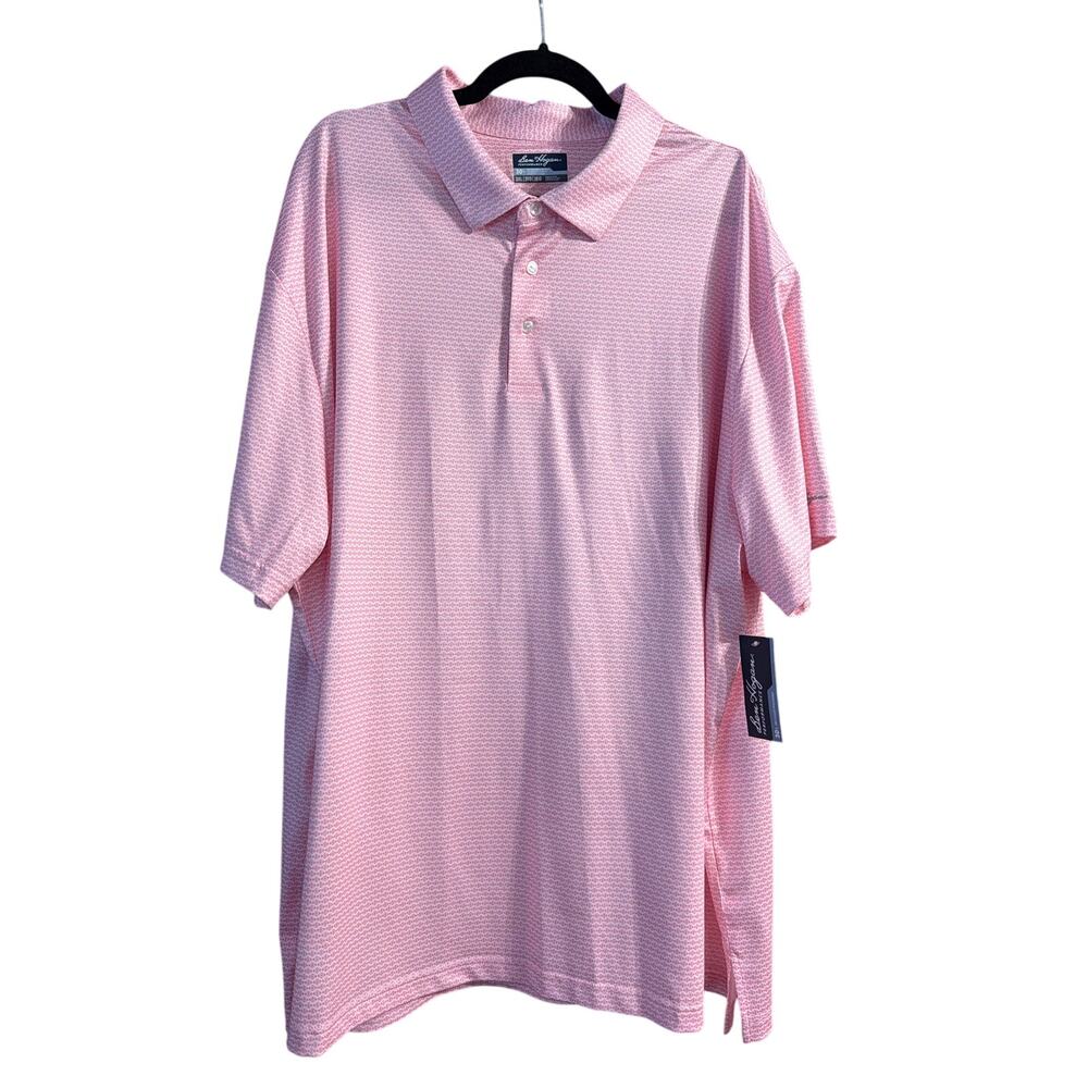 Ben Hogan Performance Men's Pink & White Short Sleeve Polo Shirt Size 3XL New
